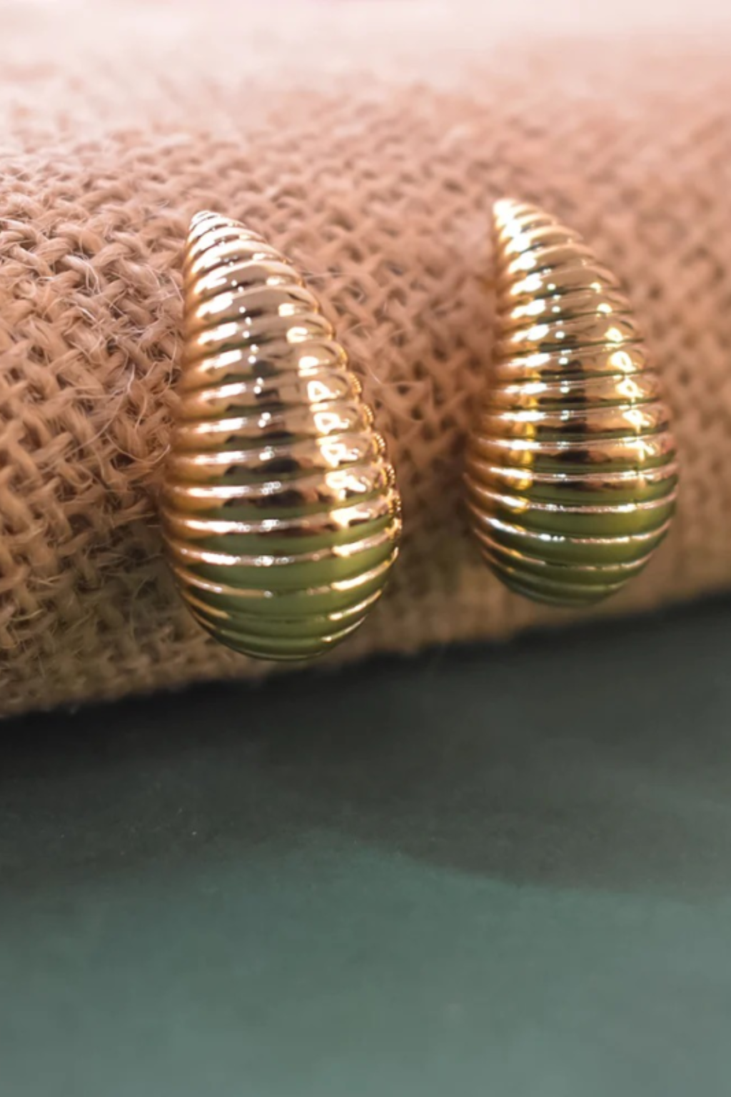 Golden Ripple Drop Earrings