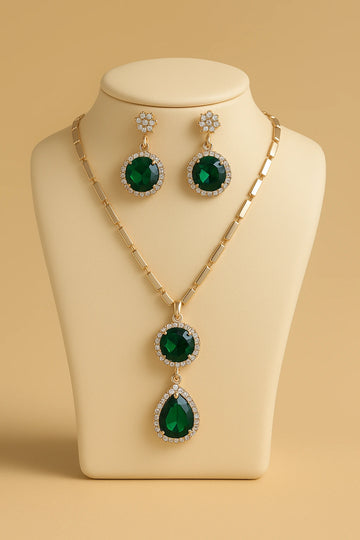 Gulnaar Blush AD Diamond Necklace Set With Earing