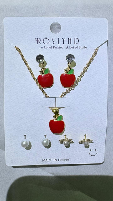 Elyviya Sweet Apple Earring & Necklace Combo