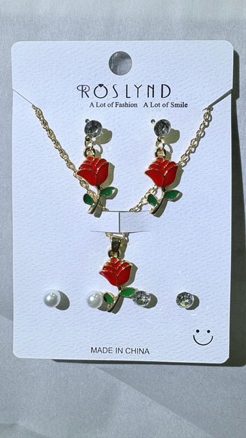 Elyviya Red Rose Elegance Combo