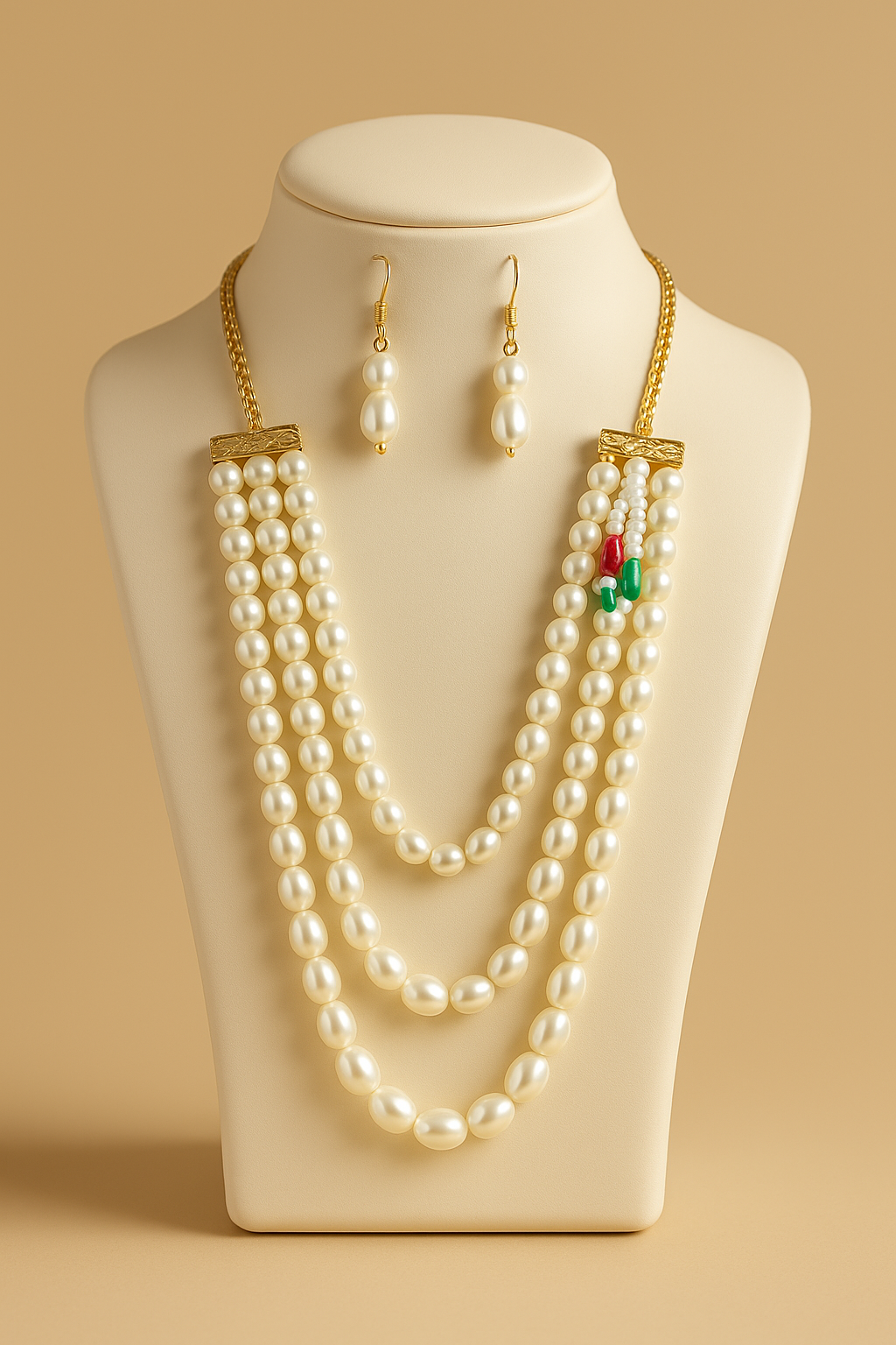 Heritage Luxe 3 layer Pearl necklace Set