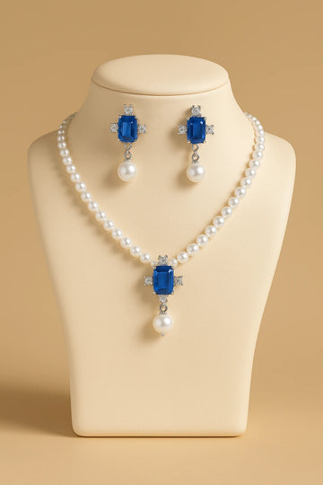Traditional Necklace With AD Dimond and Earring
